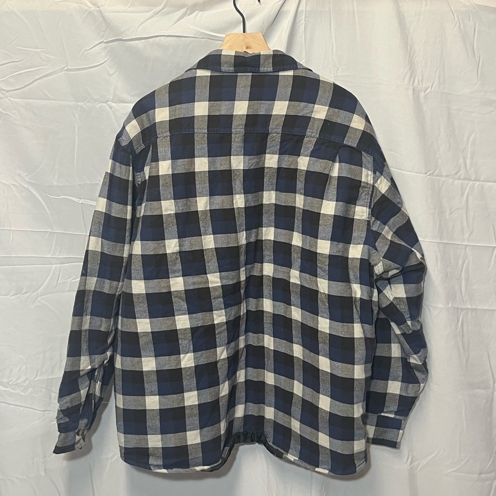 Wrangler Authentics Navy and White Heavy Weight Quilted Flannel - Picture 3 of 9